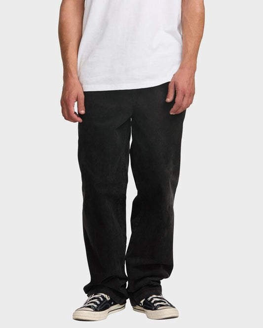 Image of a model wearing Pants. Productname: Billabong Mens Larry Cord Pants Washed Black - in Washed Black colour by brand - Billabong