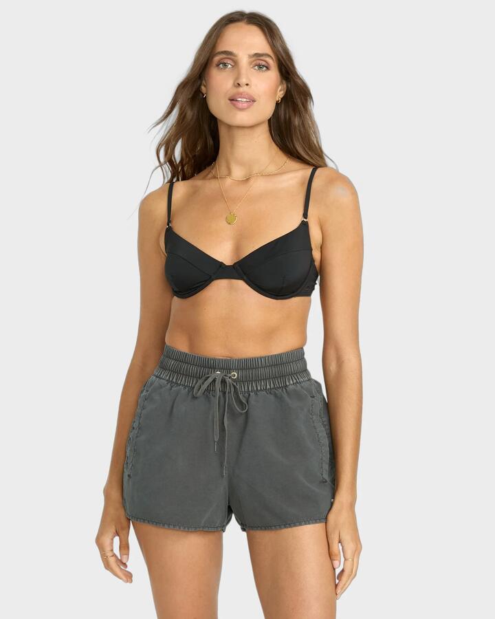 Image of Swimwear. Product name - Billabong Womens Sol Searcher Pgmt Boardshort Boardshorts Black Pebble in Black Pebble colour by brand - Billabong