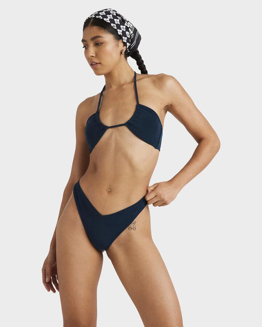 Image of Swimwear. Productname: RVCA Womens Tezzy Solid Halter Bikini Top Navy Marine - in Navy Marine colour by brand - RVCA