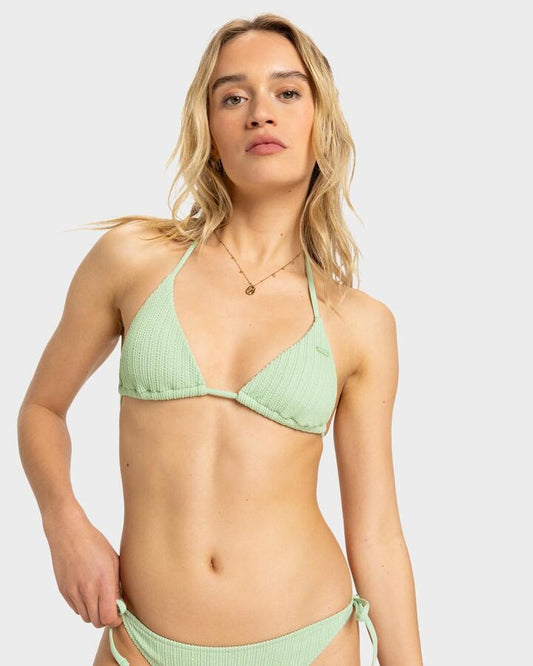 Image of Swimwear. Productname: Roxy Womens Aruba Tiki Tri Bikini Top Sprucetone - in Sprucetone colour by brand - Roxy