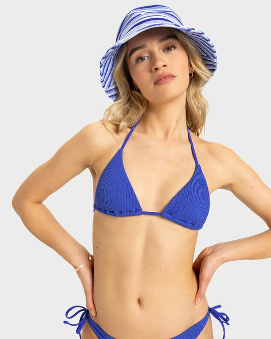 Image of Swimwear. Productname: Roxy Womens Aruba Tiki Tri Bikini Top Dazzling Blue - in Dazzling Blue colour by brand - Roxy