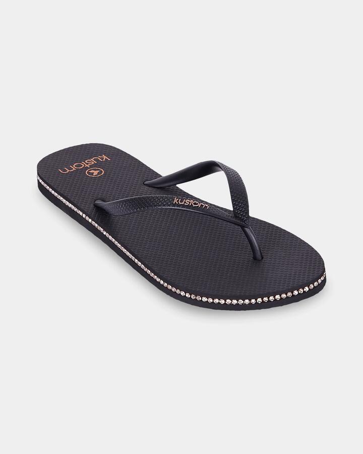 Image of Sandals. Product name - Kustom Womens Classic Diamant Thongs Rose Gold in Rose Gold colour by brand - Kustom