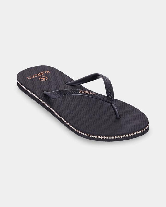 Image of Sandals. Product name - Kustom Womens Classic Diamant Thongs Rose Gold in Rose Gold colour by brand - Kustom