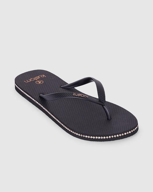 Image of Sandals. Productname: Kustom Womens Classic Diamant Thongs Rose Gold - in Rose Gold colour by brand - Kustom