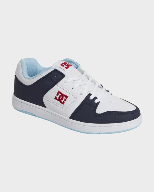 Image of Shoes. Productname: DC Shoes Mens Manteca 4 Skate Shoes White/Navy/Red - in White/Navy/Red colour by brand - DC Shoes