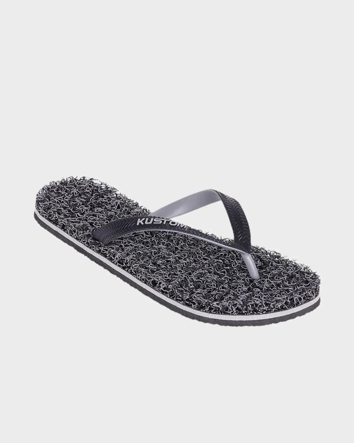 Image of Sandals. Product name - Kustom Mens Noodle Marle Thongs Black Grey in Black Grey colour by brand - Kustom
