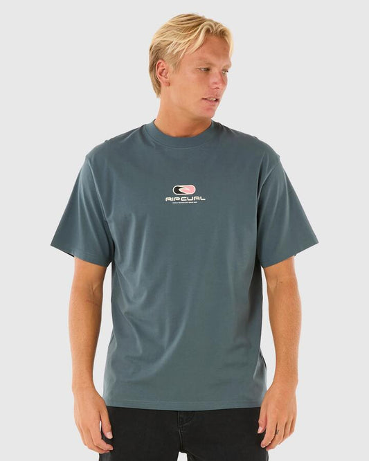 Image of T-Shirts. Product name - Rip Curl Mens Pill Icon T-Shirt Pine Night in Pine Night colour by brand - Rip Curl