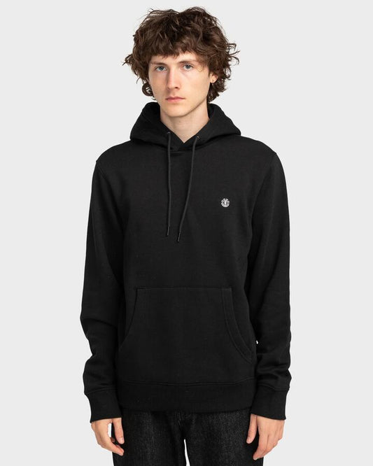 Image of a model wearing Outerwear. Productname: Element - Mens Icon Embroidery Pullover Hoodie - Flint Black - in Flint Black colour by brand - Element