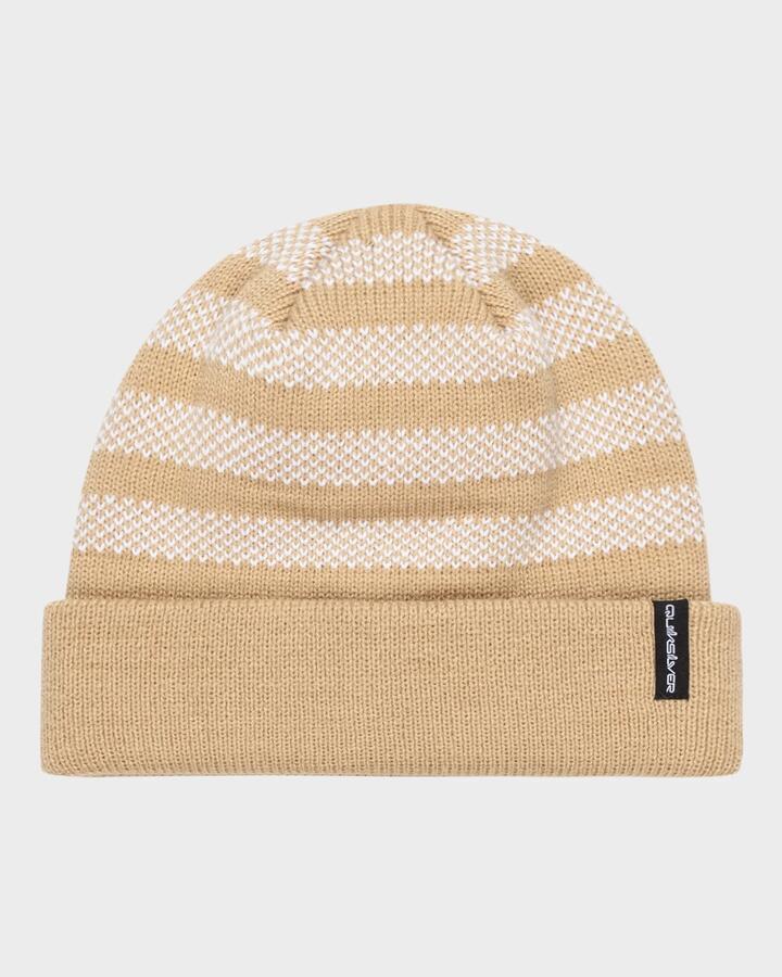 Image of Hats. Productname: Quiksilver - Mens Calm Seas Beanie - Khaki - in Khaki colour by brand - Quiksilver