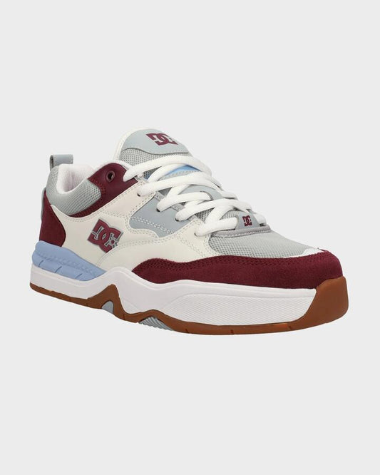 Image of Shoes. Product name - DC Shoes Mens Dc Ascend S Skate Shoes Dark Maroon/Light Grey in Dark Maroon/Light Grey colour by brand - DC Shoes