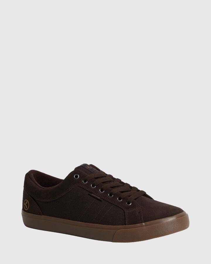 Image of Sneakers. Productname: Kustom - Mens Finetime Classic Sneakers - Choc - in Choc colour by brand - Kustom