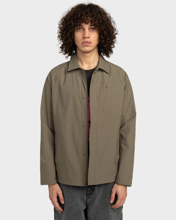 Image of a model wearing Outerwear. Productname: Element - Mens Ffnc Coach Jacket - Stone Gray - in Stone Gray colour by brand - Element
