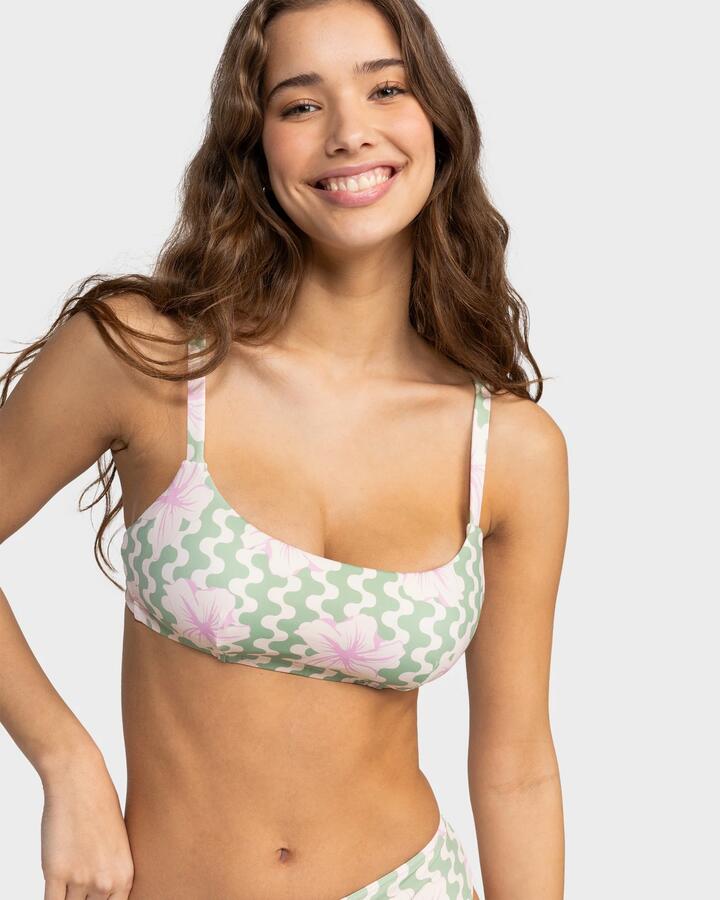 Image of Swimwear. Productname: Roxy - Womens Hibiscus Daze Underwire D Cup Bikini Top - Basil Party Waves Yw - in Basil Party Waves Yw colour by brand - Roxy