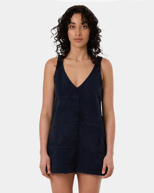 Image of Dresses. Product name - Thrills Womens Blend Jacquard Kai Mini Dress Indigo Overdye in Indigo Overdye colour by brand - Thrills