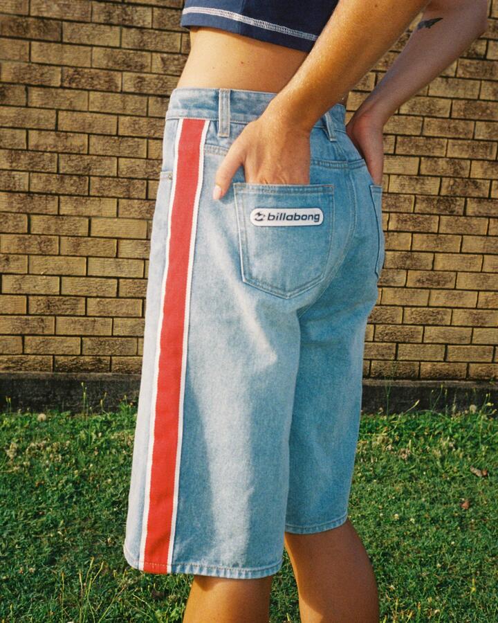 Image of Accessories. Productname: Billabong Womens Bong Rule Jorts Faded Indigo Fray - in Faded Indigo Fray colour by brand - Billabong
