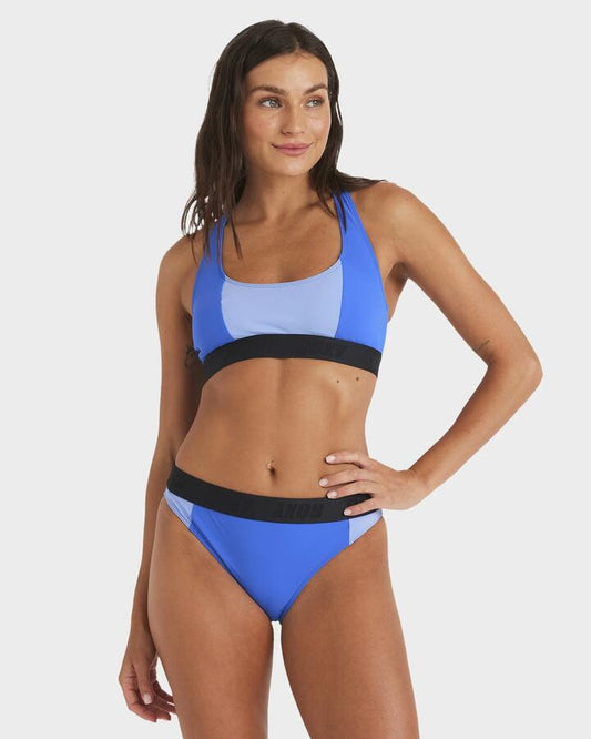 Image of Swimwear. Productname: Roxy Womens Block Active Moderate Bikini Bottom Dazzling Blue - in Dazzling Blue colour by brand - Roxy