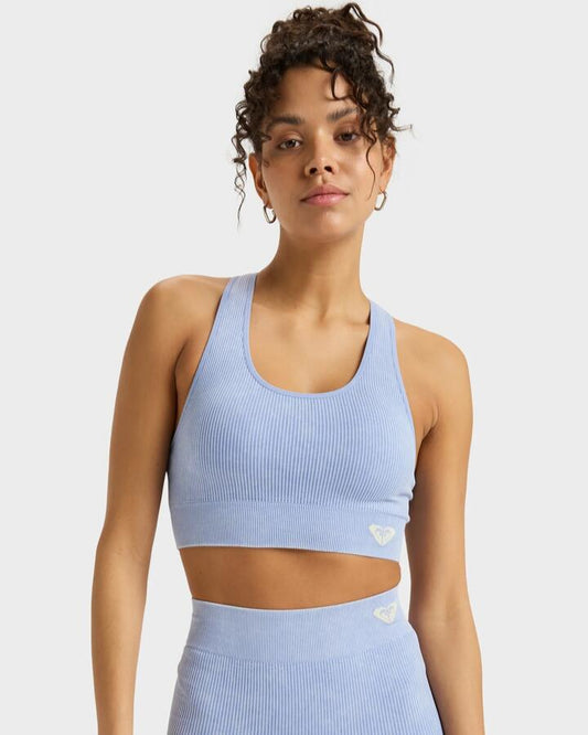 Image of Activewear. Productname: Roxy Womens Chillout Seamless Washed Sports Bra Grapemist - in Grapemist colour by brand - Roxy