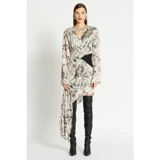 Image of a model wearing Dress. Productname: Ezra Dress in PRINT colour by brand - sass and bide
