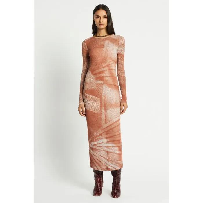 Image of a model wearing Dress. Productname: Cora Dress in PRINT colour by brand - sass and bide