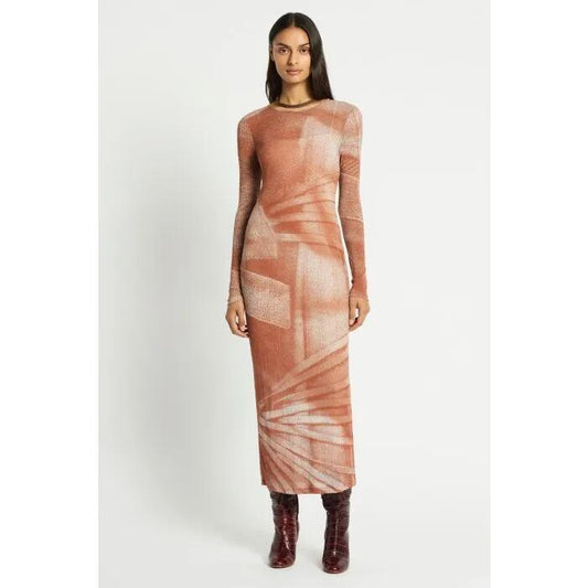 Image of a model wearing Dress. Productname: Cora Dress in PRINT colour by brand - sass and bide