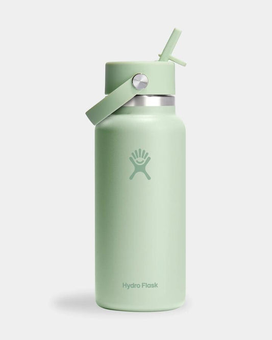 Image of Water Bottles. Productname: Hydroflask - 32Oz Wide Mouth Water Bottle - Aloe - in Aloe colour by brand - Hydroflask