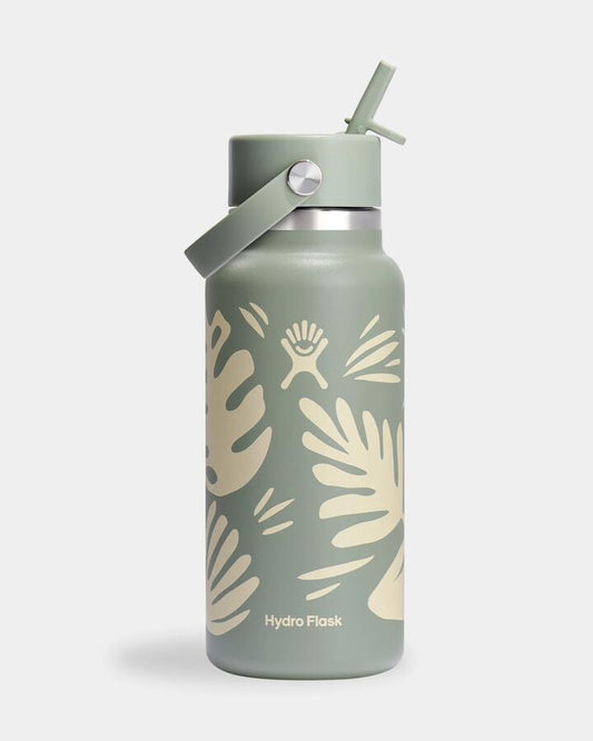 Image of Water Bottles. Productname: Hydroflask - 32Oz Wide Mouth Water Bottle - Botanical Bliss Agav - in Botanical Bliss Agav colour by brand - Hydroflask