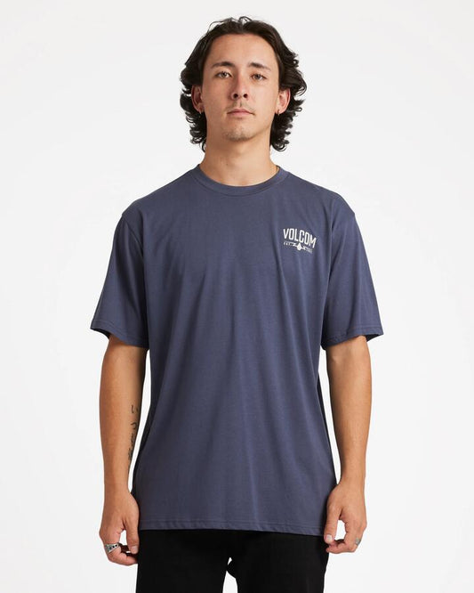 Image of T-Shirts. Productname: Volcom Mens Carbridge T-Shirt Vintage Navy - in Vintage Navy colour by brand - Volcom