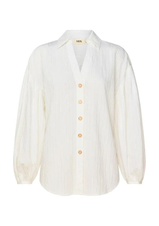 Image of a model wearing Tops. Productname: Maia Blouse in Ivory colour by brand - MOS The Label