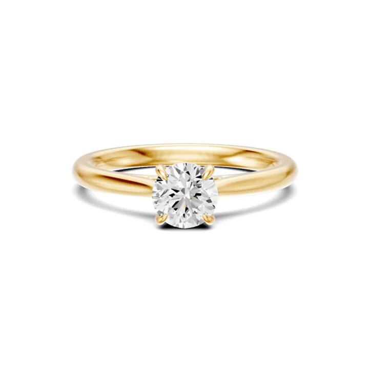 Image of Jewelry. Productname: 1.00ct Laboratory Grown Diamond Solitaire Ring in 9kt Yellow Gold in Diamond colour by brand - Bevilles