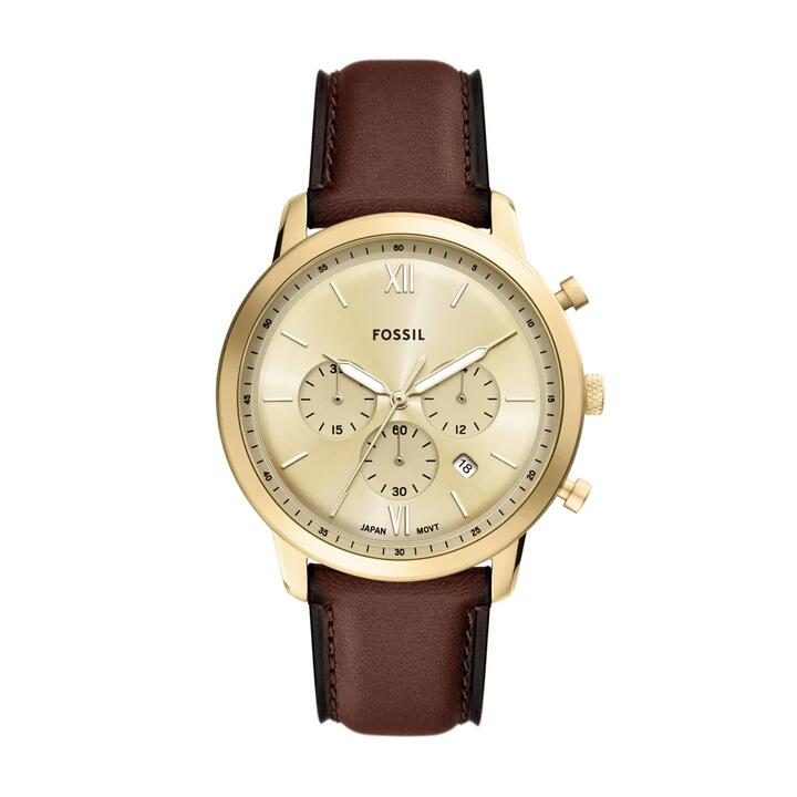 Image of Watches. Productname: Fossil Neutra Chronograph Brown Leather Watch FS6113 in Watch colour by brand - Fossil