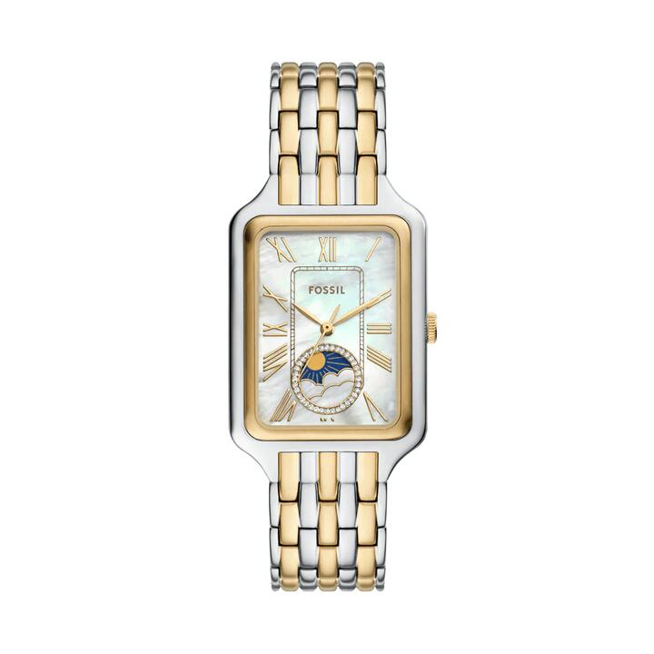 Image of Watches. Productname: Fossil Raquel Sun Moon Multifunction Two-Tone Stainless Steel Watch ES5399 in Watch colour by brand - Fossil