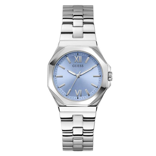 Image of Watches. Productname: GUESS Ladies Silver Tone Analogue Watch GW0873L1 in Watch colour by brand - Guess
