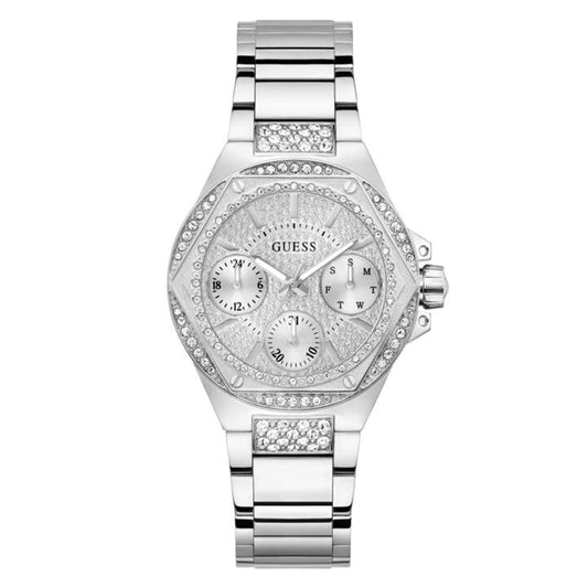 Image of Watches. Productname: GUESS Ladies Silver Tone Multi-function Watch GW0878L1 in Watch colour by brand - Guess