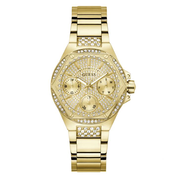 Image of Watches. Productname: GUESS Ladies Gold Tone Multi-function Watch GW0878L2 in Watch colour by brand - Guess