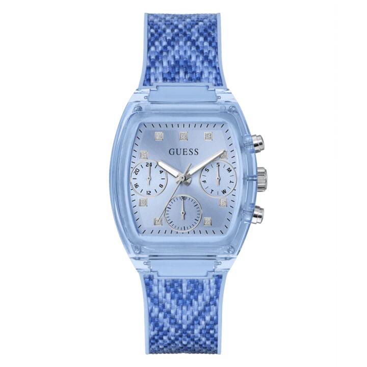 Image of Watches. Productname: GUESS Ladies 2-Tone Blue Multi-function Watch GW0863L1 in Watch colour by brand - Guess
