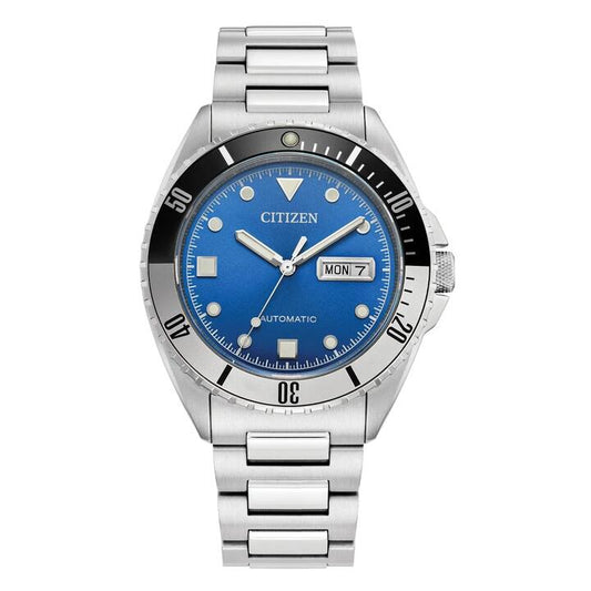 Image of a model wearing Dress. Productname: Citizen Men's Automatic Dress Watch NH7530-52M in Watch colour by brand - Citizen