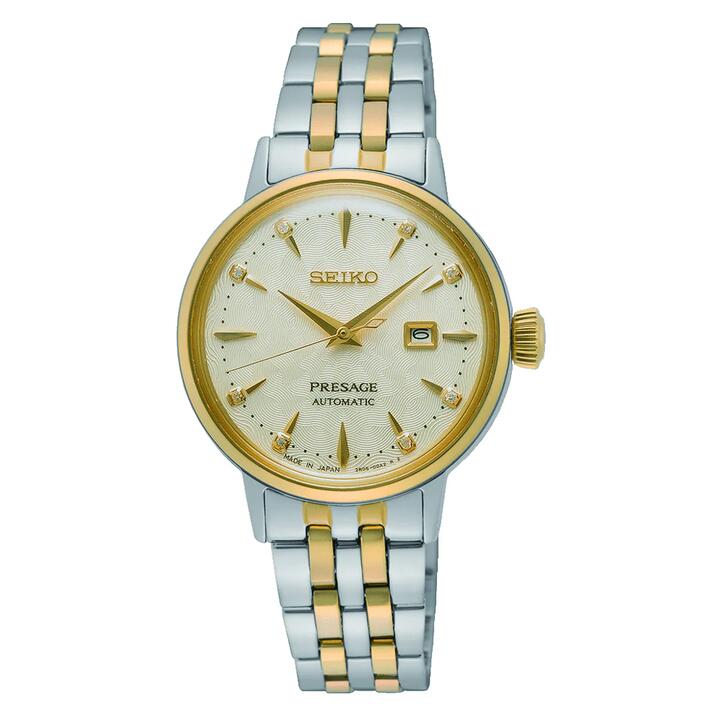 Image of Watches. Product name - Seiko Ladies Presage Cocktail Time Two-Tone Watch SRE010J in colour by brand - Seiko