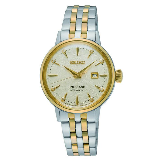 Image of Watches. Product name - Seiko Ladies Presage Cocktail Time Two-Tone Watch SRE010J in colour by brand - Seiko