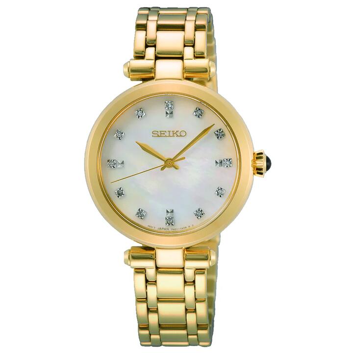 Image of Watches. Productname: Seiko Ladies Stainless Steel Mother of Pearl Watch SRZ536P in Watch colour by brand - Seiko