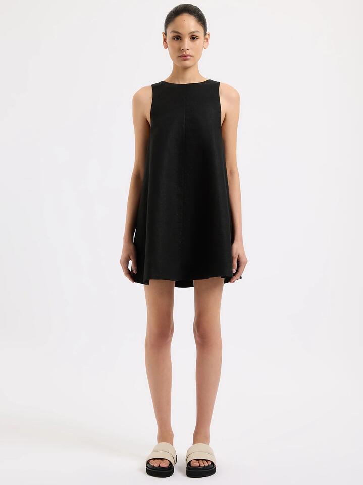 Image of Dresses. Productname: Nude Lucy Nemi Linen Dress in Black colour by brand - Nude Lucy