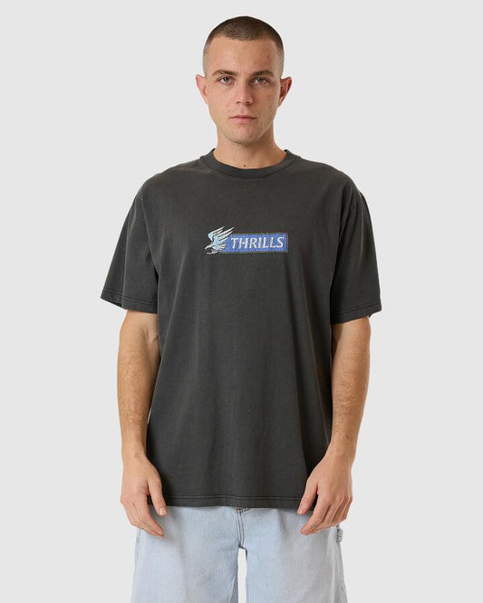Image of T-Shirts. Product name - Thrills Mens Allegiance Merch Fit T-Shirt Merch Black in Merch Black colour by brand - Thrills