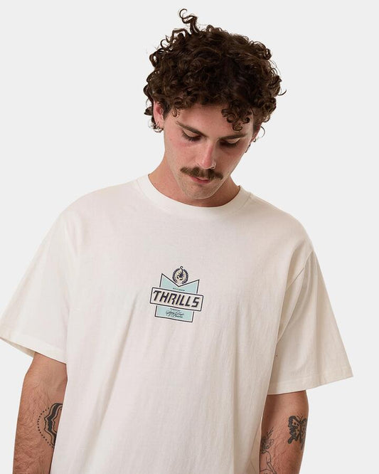 Image of T-Shirts. Product name - Thrills Mens Especially For You Merch Fit T-Shirt Dirty White in Dirty White colour by brand - Thrills