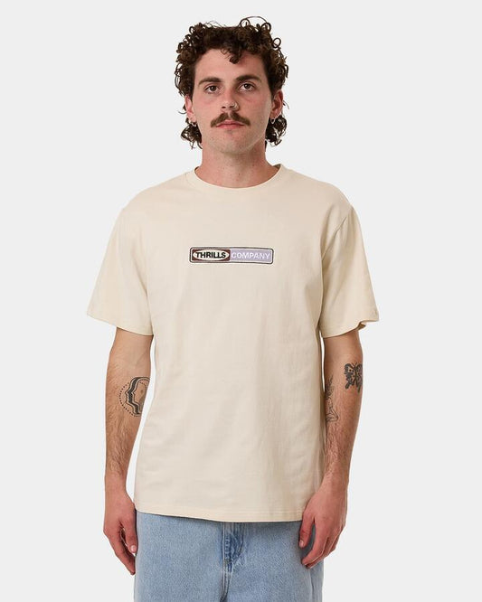 Image of T-Shirts. Productname: Thrills Mens Locked In Merch Fit T-Shirt Heritage White - in Heritage White colour by brand - Thrills