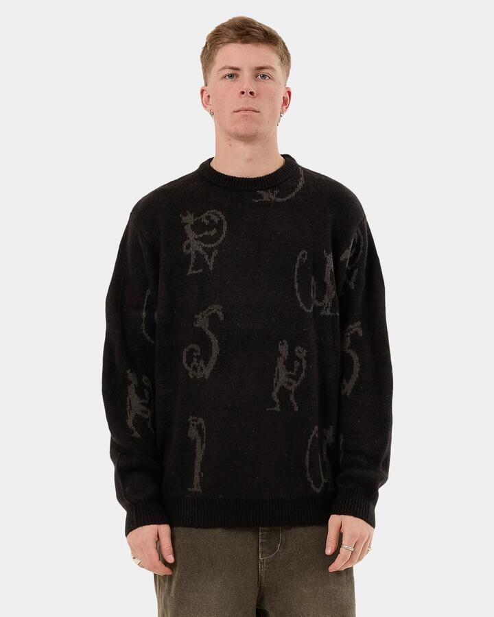 Image of Accessories. Productname: Worship - Mens Movement Brushed Crew Neck - Black - in Black colour by brand - Worship