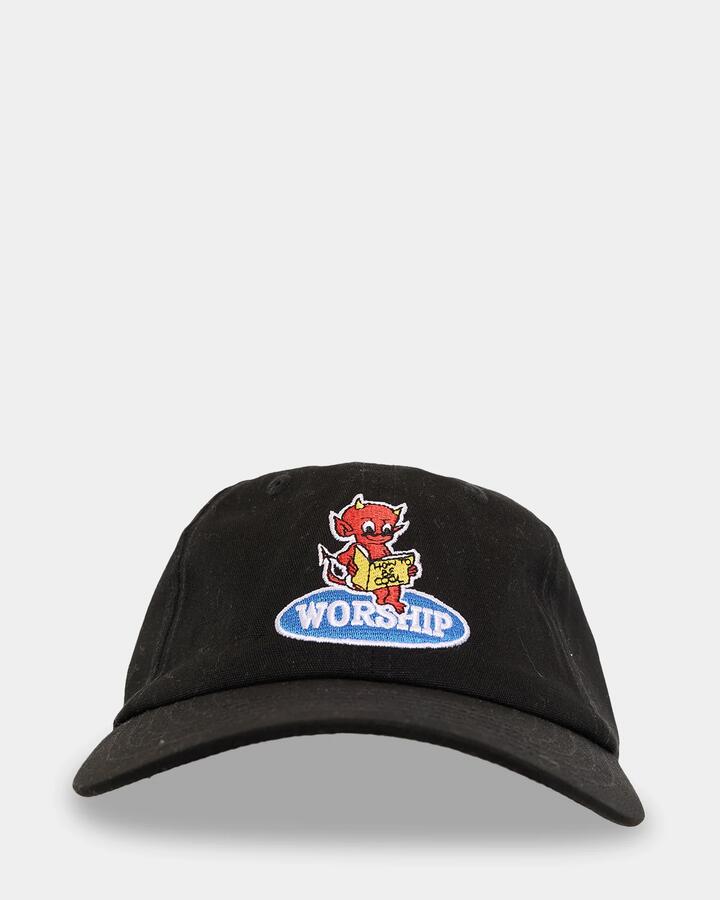 Image of Hats. Productname: Worship - Mens Be Cool Strapback Cap - Black - in Black colour by brand - Worship