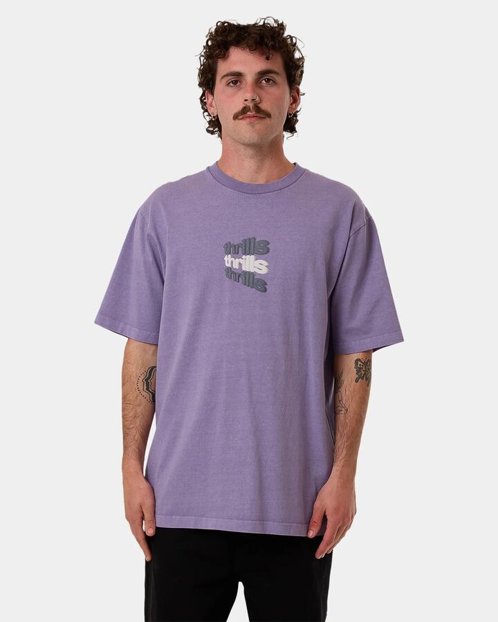 Image of T-Shirts. Product name - Thrills Mens Relax Your Eyes Oversized T-Shirt Dusk in Dusk colour by brand - Thrills
