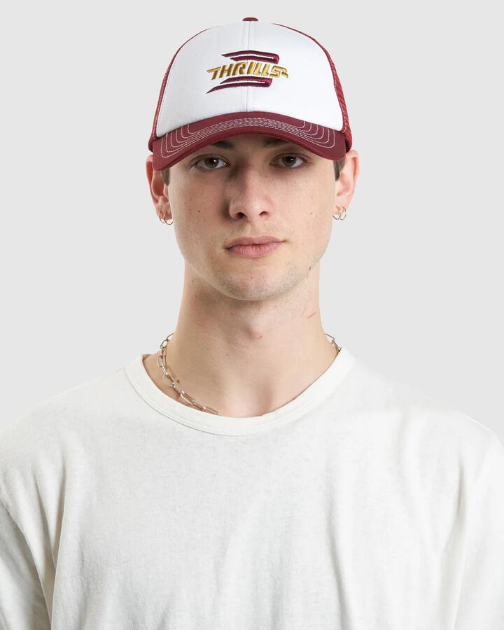 Image of Hats. Productname: Thrills - Mens Steadfast Trucker Cap - Wine - in Wine colour by brand - Thrills