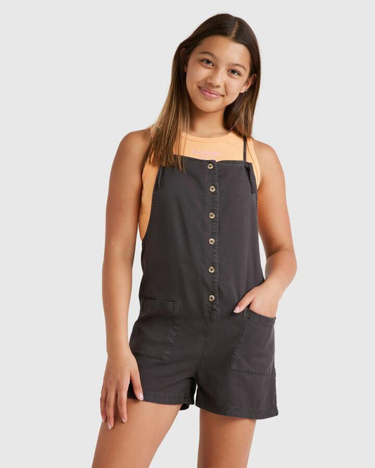 Image of Bodysuits. Product name - Billabong Girls 6-16 Wave Watch Jr Onesie Off Black in Off Black colour by brand - Billabong