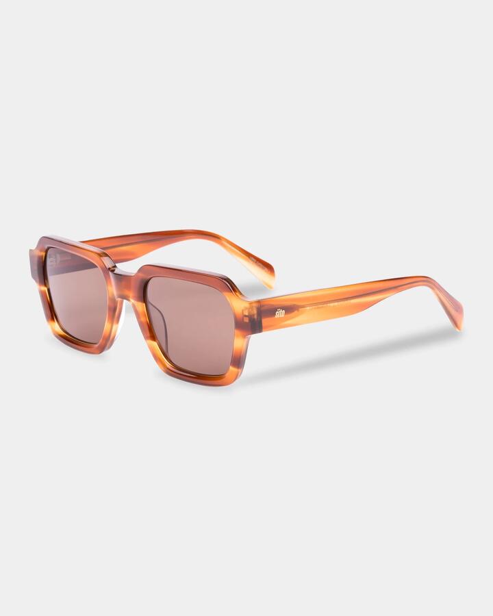 Image of Sunglasses. Productname: Sito - Leroy Square Sunglasses - Tangelo Coffee - in Tangelo Coffee colour by brand - Sito