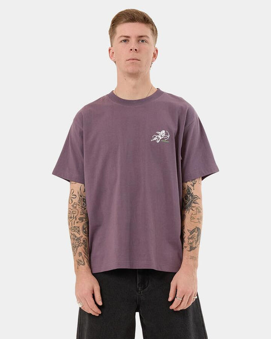 Image of T-Shirts. Product name - Worship Mens Cherub T-Shirt Purple Reign in Purple Reign colour by brand - Worship